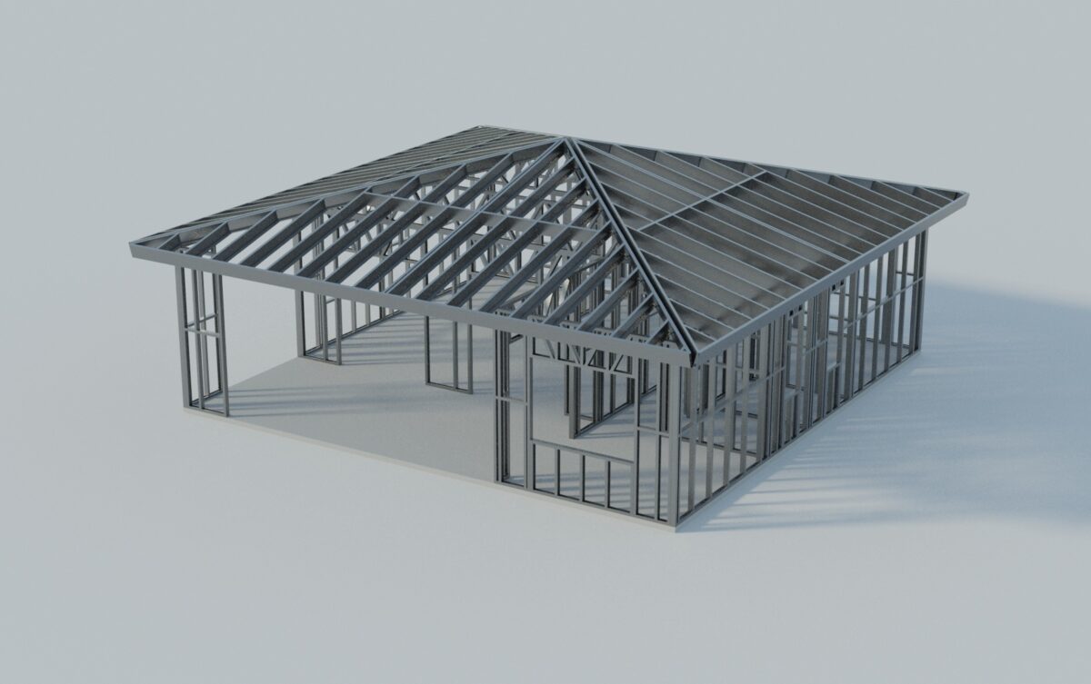 Elements House M - render steelframe